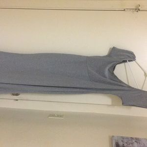 Silver off shoulder gown